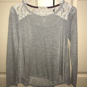 Gray lace light shirt/sweater